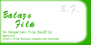 balazs filp business card